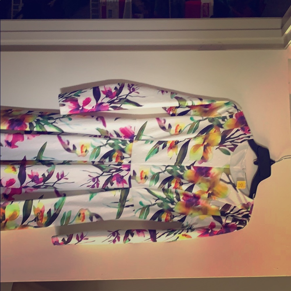 Long Sleeve Watercolor Floral Dress